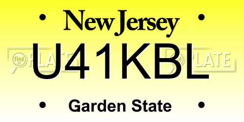 U41KBL New Jersey License Plate