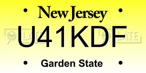U41KDF New Jersey License Plate