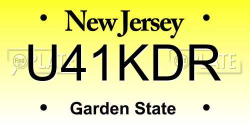 U41KDR New Jersey License Plate