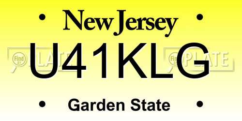 U41KLG New Jersey License Plate