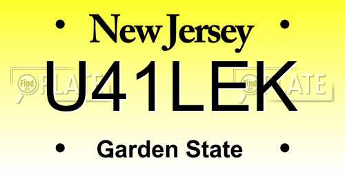 U41LEK New Jersey License Plate