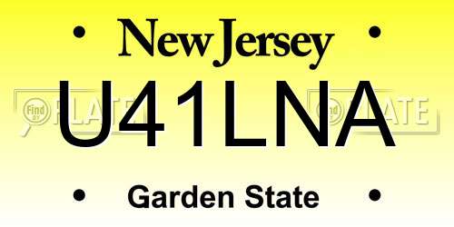 U41LNA New Jersey License Plate