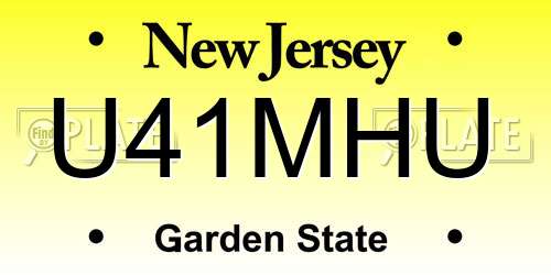 U41MHU New Jersey License Plate