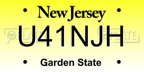 U41NJH New Jersey License Plate