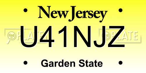 U41NJZ New Jersey License Plate