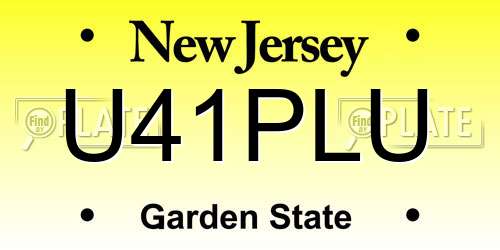 U41PLU New Jersey License Plate