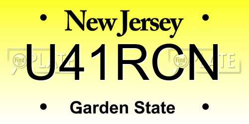 U41RCN New Jersey License Plate