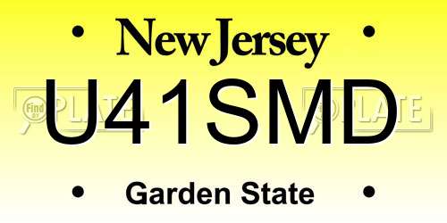 U41SMD New Jersey License Plate