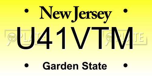 U41VTM New Jersey License Plate