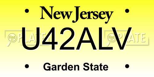 U42ALV New Jersey License Plate