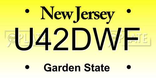 U42DWF New Jersey License Plate