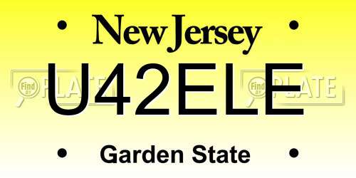 U42ELE New Jersey License Plate