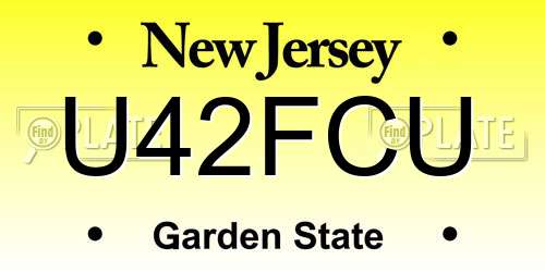 U42FCU New Jersey License Plate