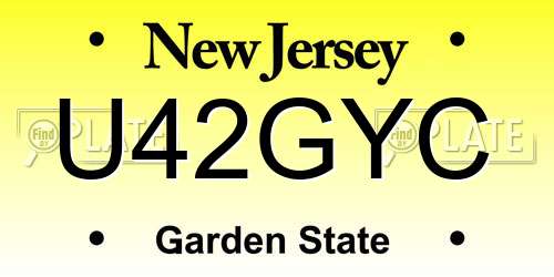 U42GYC New Jersey License Plate