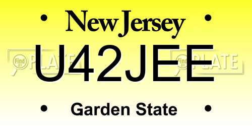 U42JEE New Jersey License Plate