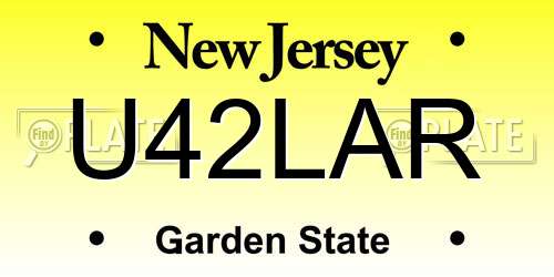 U42LAR New Jersey License Plate