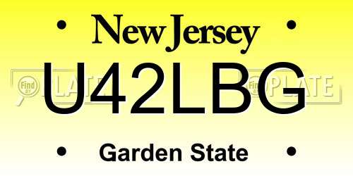 U42LBG New Jersey License Plate