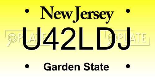 U42LDJ New Jersey License Plate