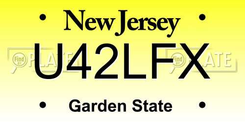 U42LFX New Jersey License Plate