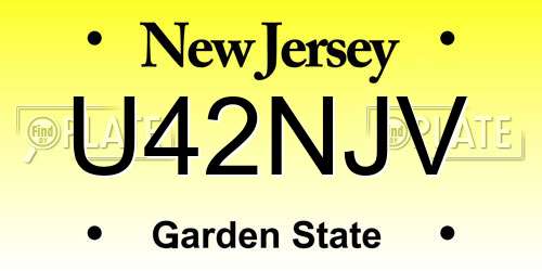 U42NJV New Jersey License Plate