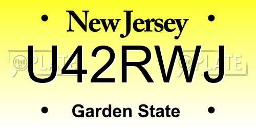 U42RWJ New Jersey License Plate