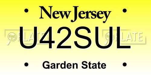 U42SUL New Jersey License Plate