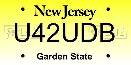 U42UDB New Jersey License Plate