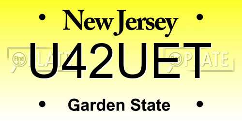 U42UET New Jersey License Plate