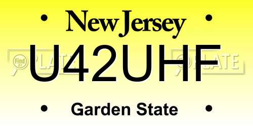 U42UHF New Jersey License Plate