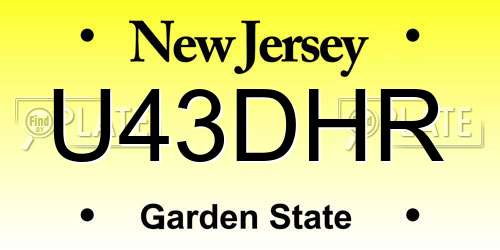 U43DHR New Jersey License Plate