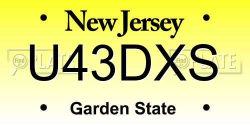 U43DXS New Jersey License Plate