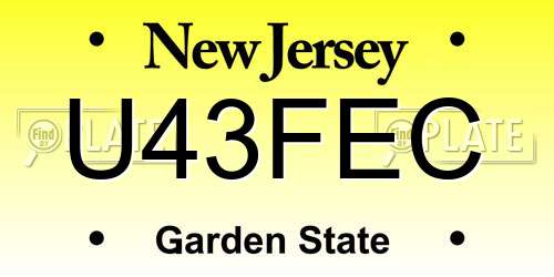 U43FEC New Jersey License Plate