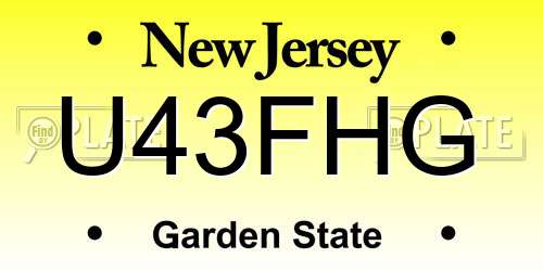 U43FHG New Jersey License Plate