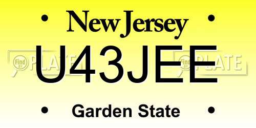 U43JEE New Jersey License Plate