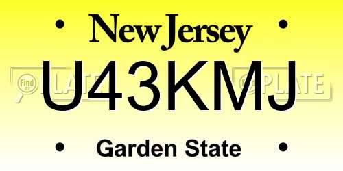 U43KMJ New Jersey License Plate
