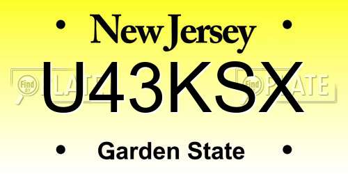 U43KSX New Jersey License Plate