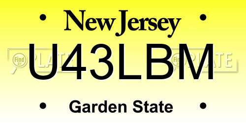 U43LBM New Jersey License Plate