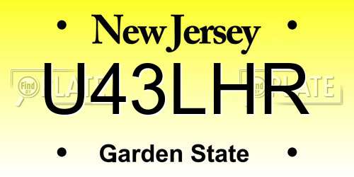 U43LHR New Jersey License Plate