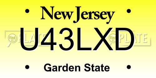 U43LXD New Jersey License Plate