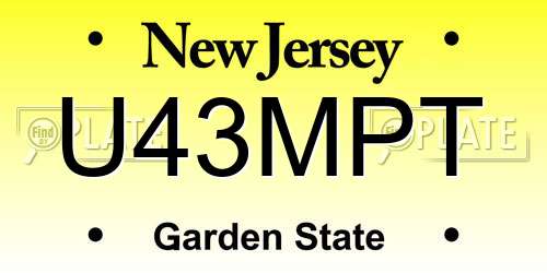 U43MPT New Jersey License Plate
