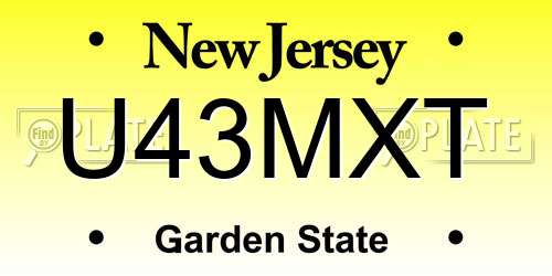 U43MXT New Jersey License Plate