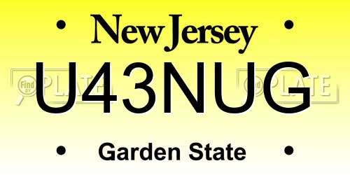 U43NUG New Jersey License Plate