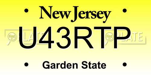 U43RTP New Jersey License Plate