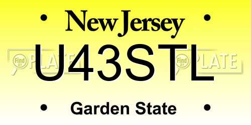 U43STL New Jersey License Plate