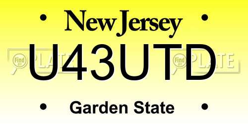 U43UTD New Jersey License Plate