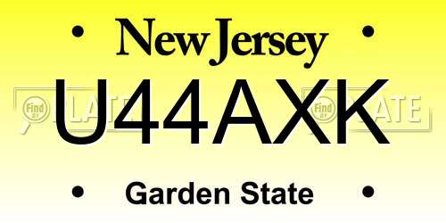 U44AXK New Jersey License Plate