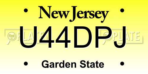 U44DPJ New Jersey License Plate