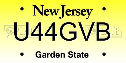 U44GVB New Jersey License Plate