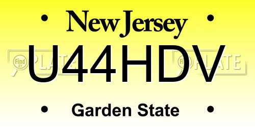 U44HDV New Jersey License Plate