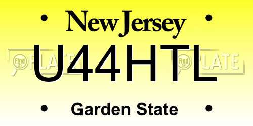 U44HTL New Jersey License Plate